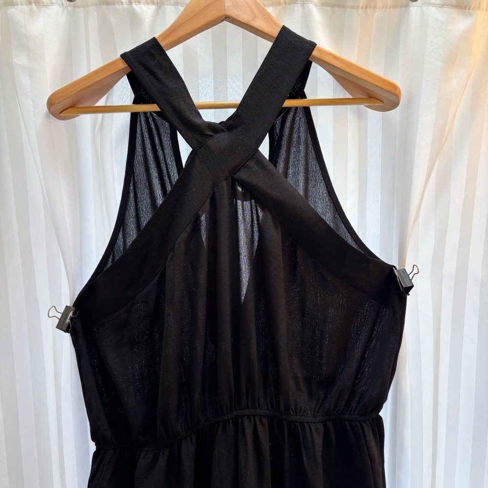 Gilli Black Sleeveless Halter Wide Leg Jumpsuit Plus Size XXL Warm Weather Event - Picture 2 of 10
